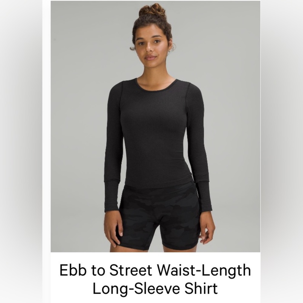 lululemon athletica Black Ebb to Street Waist-Length Long-Sleeve Shirt